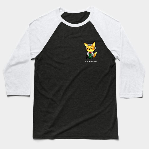 Starfox with Font Pocket position Baseball T-Shirt by darktiff_